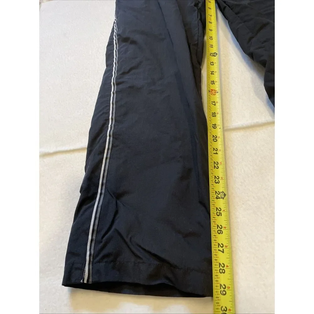 VTG Reebok Track Pants Lined Windbreaker Mens Size XL Black‎ Drawstring Zip Y2K